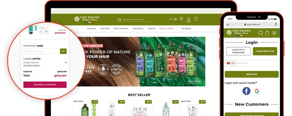 Yves Rocher website design